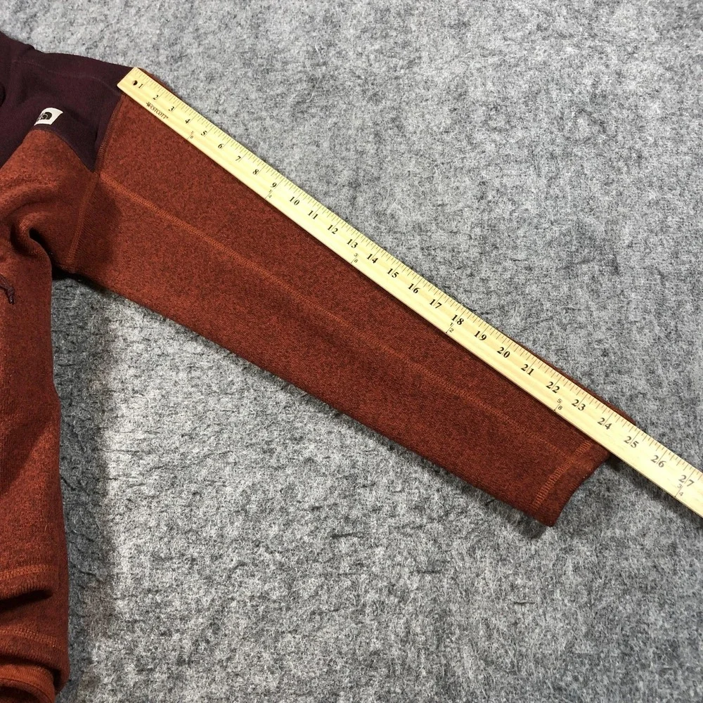 The North Face Mens M Brick Red Fleece Jacket Colorblock Full Zip Hiking‎
